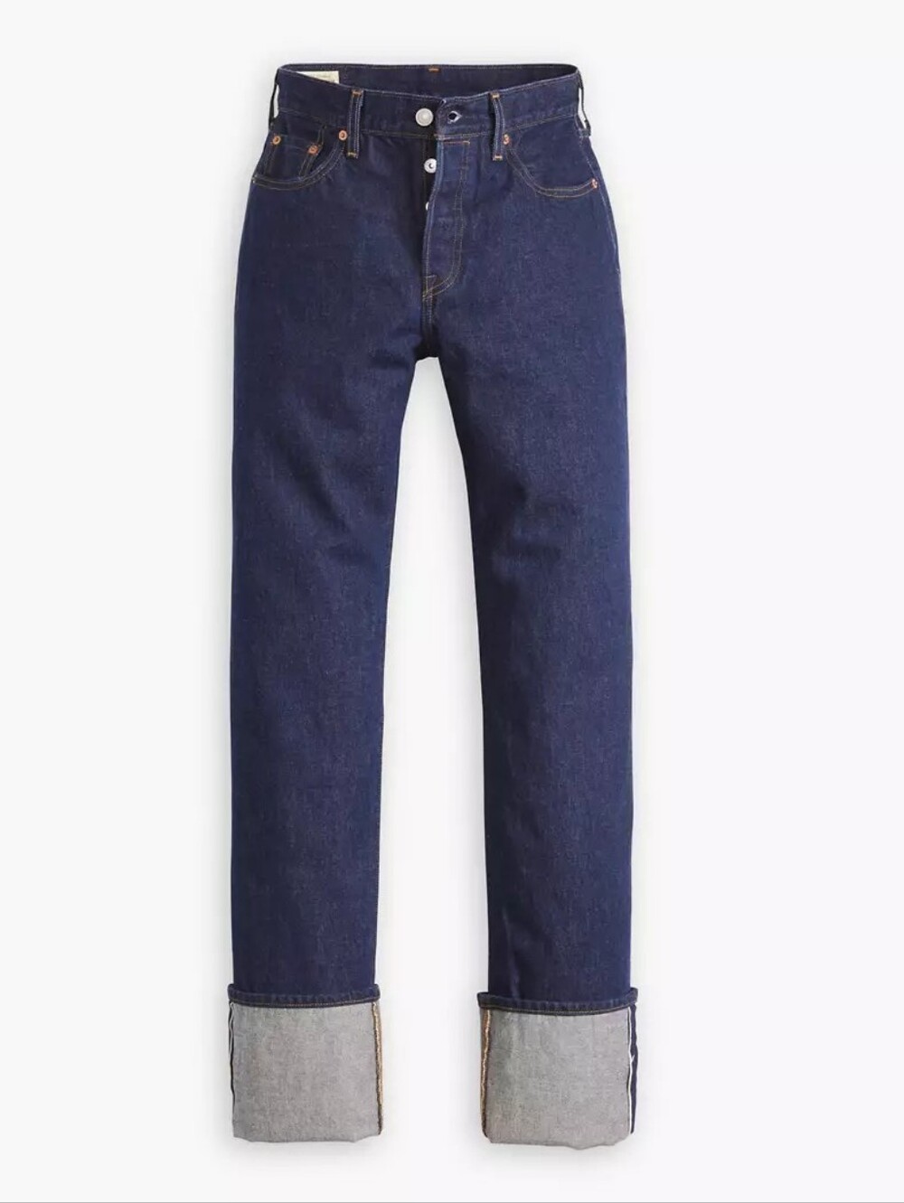 NWOT Levi's 501 90s Cuffed Selvedge Jeans (Dark Rinse) - Picture 4 of 8